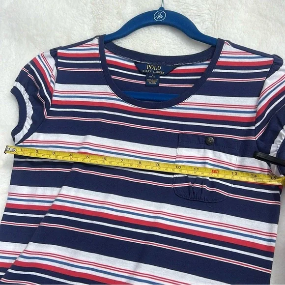 Polo by Ralph Lauren red white and blue Striped Cotton Kids Dress - Picture 7 of 7